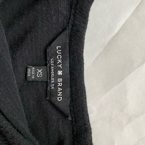 Lucky Brand Black layered Boxy Loose Fit Top Blouse Oversized Women’s XS - Picture 6 of 10